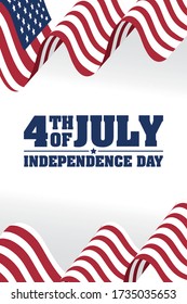 usa independence day with flag vector illustration design