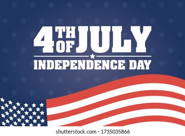 usa independence day with flag vector illustration design