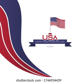 USA independence day with flag vector