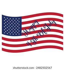 USA Independence day with flag vector. USA flag on white background. vector illustration.