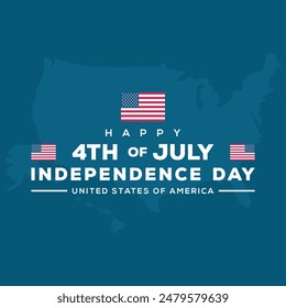 USA independence day, USA flags simple typography, vector illustration, greeting card.