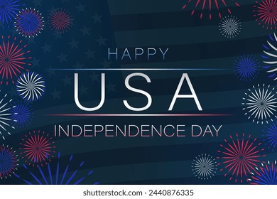 Usa independence day  greeting card, banner. 4 st of July national holiday design. Simple vector illustration.