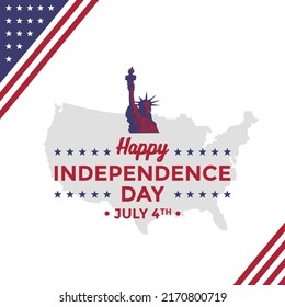 Vector de saludo del Día de la Independencia de Estados Unidos editable.