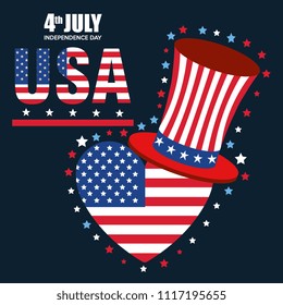 USA independence day with hat