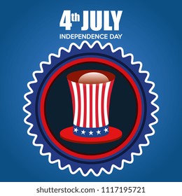 USA independence day with hat
