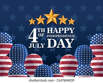usa independence day holiday with balloons helium