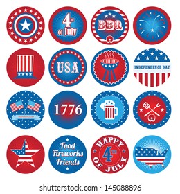 USA Independence day icons