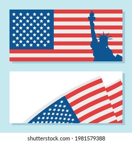 conjunto de ilustraciones del día de la independencia de usa