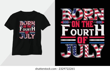 USA independence day lettering written with artistic calligraphic fonts and decorated with graphics 