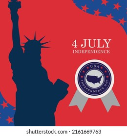 USA independence day memorial card