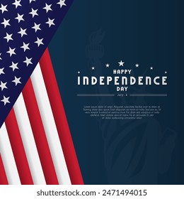 USA Independence Day on banner template. suitable for greeting cards, posters, banners, etc