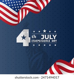 USA Independence Day on banner template. suitable for greeting cards, posters, banners, etc