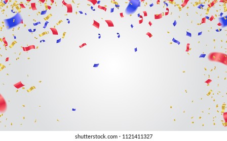 USA Independence day poster with Balloons Flag USA . illustration blue background
