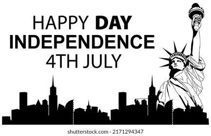 Usa independence day poster black white