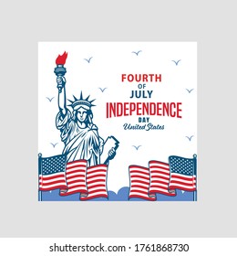 USA Independence Day Poster Design, USA Liberty Day Post, USA freedom Day social media post