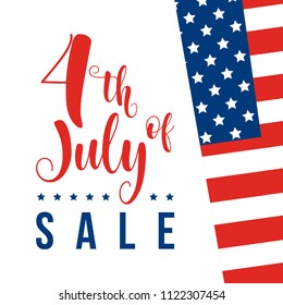 USA independence day sale banner fourth of July celebration