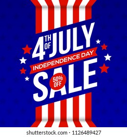 USA independence day sale banner fourth of July celebration