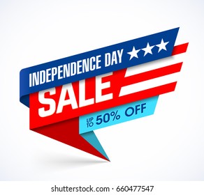 USA Independence Day sale banner. Fourth of July celebration. Vector illustration.