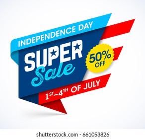 USA Independence Day sale banner. Vector illustration.