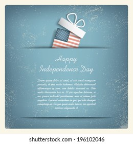 USA Independence day sales card concept with gift boxes. Eps10 vector illustration