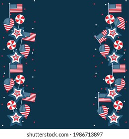frontera de plantilla del día de independencia de usa