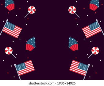 usa independence day template with flags