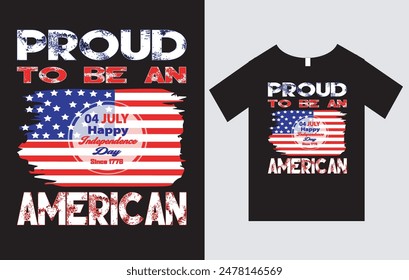 Archivo del Vector del diseño de la camiseta del Día de la Independencia de Estados Unidos, diseño de la camiseta del 4 de julio. 4 de julio Día de la Independencia Símbolos Patrióticos USA. Celebración nacional Cuatro de julio feriado federal de los Estados Unidos. 