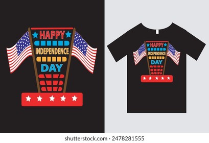 Archivo del Vector del diseño de la camiseta del Día de la Independencia de Estados Unidos, diseño de la camiseta del 4 de julio. 4 de julio Día de la Independencia Símbolos Patrióticos USA. Celebración nacional Cuatro de julio feriado federal de los Estados Unidos.