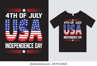 Archivo del Vector del diseño de la camiseta del Día de la Independencia de EEUU, diseño de la camiseta del 4 de julio. 4 de julio Día de la Independencia Símbolos Patrióticos USA. Celebración nacional Cuatro de julio feriado federal de los Estados Unidos.