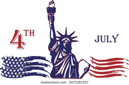 USA Independence Day Vector Art and T-Shirt Design