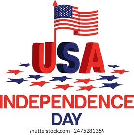 USA Independence Day Vector Art and T-Shirt Design