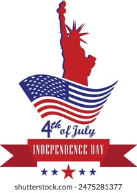 USA Independence Day Vector Art and T-Shirt Design