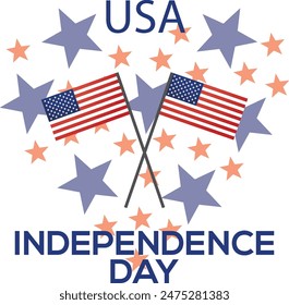 USA Independence Day Vector Art and T-Shirt Design