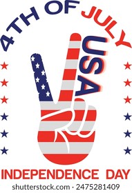 USA Independence Day Vector Art and T-Shirt Design