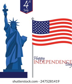 USA Independence Day Vector Art and T-Shirt Design