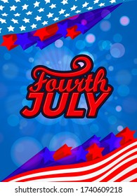 USA Independence Day Vector Background Card. 4th of July. for banner, poster, advertisement, promotion, voucher, brochure, discount, sale, template