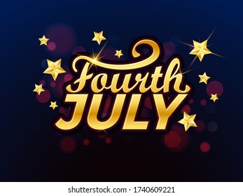 USA Independence Day Vector Background. 4th of July. Golden Color Effect for banner, poster, advertisement, promotion, voucher, brochure, discount, sale, template.