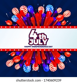 USA Independence Day Vector Background Card. 4th of July. for banner, poster, advertisement, promotion, voucher, brochure, discount, sale, template