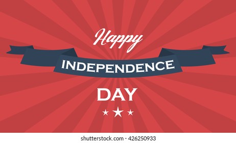 USA Independence Day vector background with stars, stripes and ribbon. Design for 4th of July.