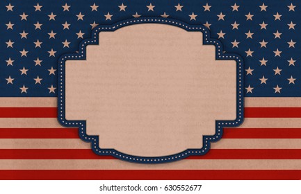 USA independence day Vector background with vintage brown paper effect
