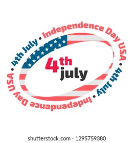 USA Independence day vector banner on the white background