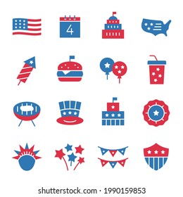 USA Independence Day vector icons