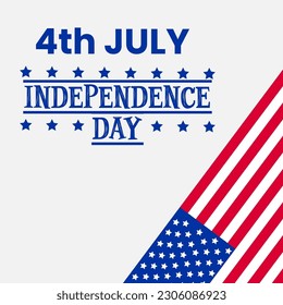 USA Independence Day Vector Illustration Hand Drawn creative with Flag Symbol.Independence day of America. 4th Of July