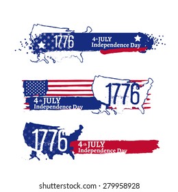 USA independence day vector illustration set