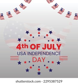 USA independence day wishing post design vector file