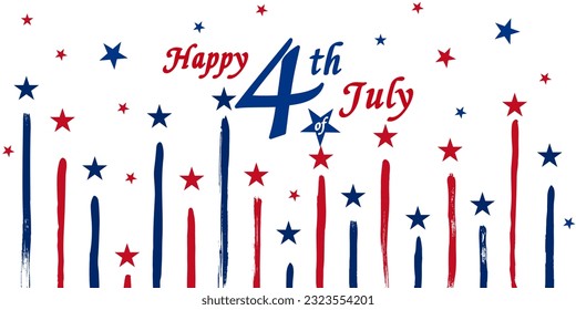 USA independence day，Happy Fourth of July design with stars ，vintage background in United States national flag color stock illustration