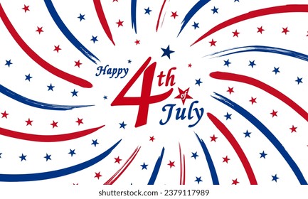 USA independence day，Happy Fourth of July design with stars ，vintage background in United States national flag color stock illustration