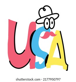 USA independence sticker with scalability 