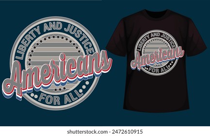 USA Independent day (4th July) vector t shirt design. Fully editable vector graphic and print ready file. United States 1776 T-Shirt Design Template.