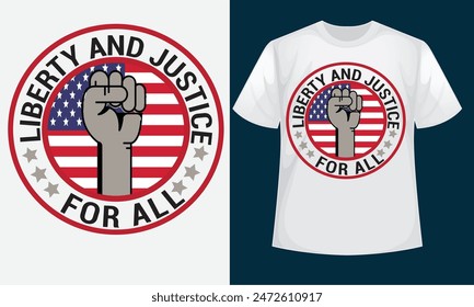USA Independent day (4th July) vector t shirt design. Fully editable vector graphic and print ready file. United States 1776 T-Shirt Design Template.